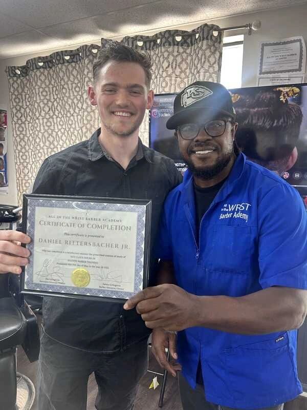 Barber academy training session